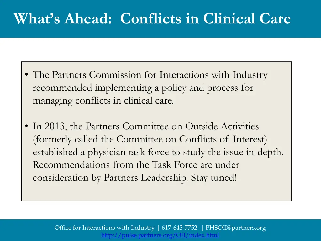 what s ahead conflicts in clinical care