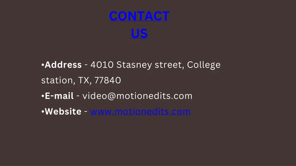 contact us