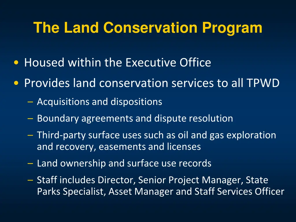 the land conservation program