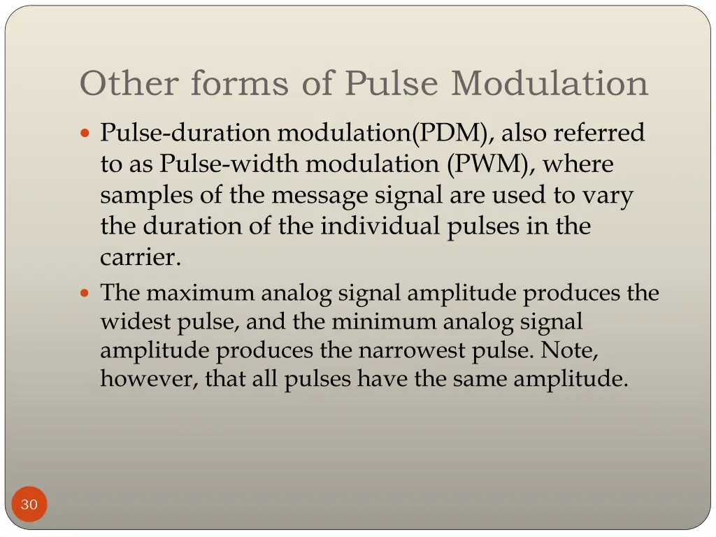 other forms of pulse modulation