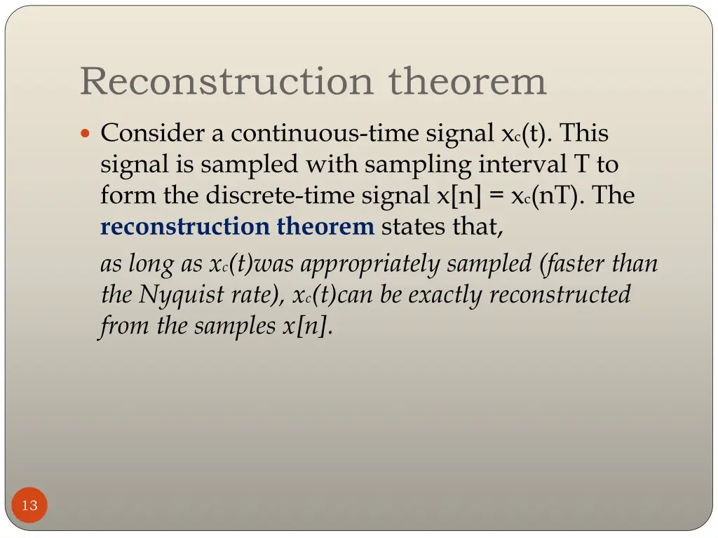 reconstruction theorem