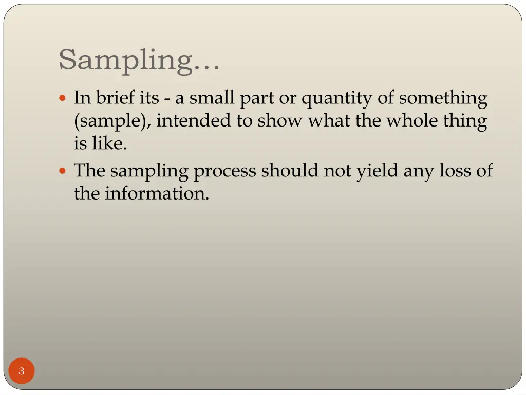 sampling