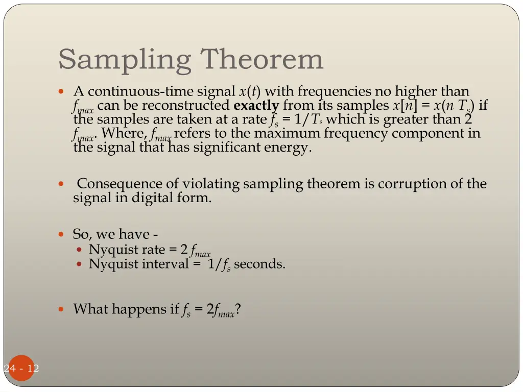sampling theorem