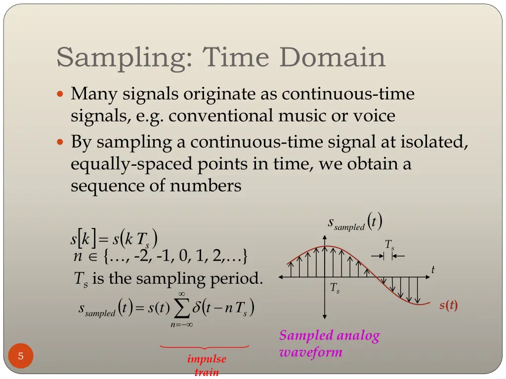 sampling time domain