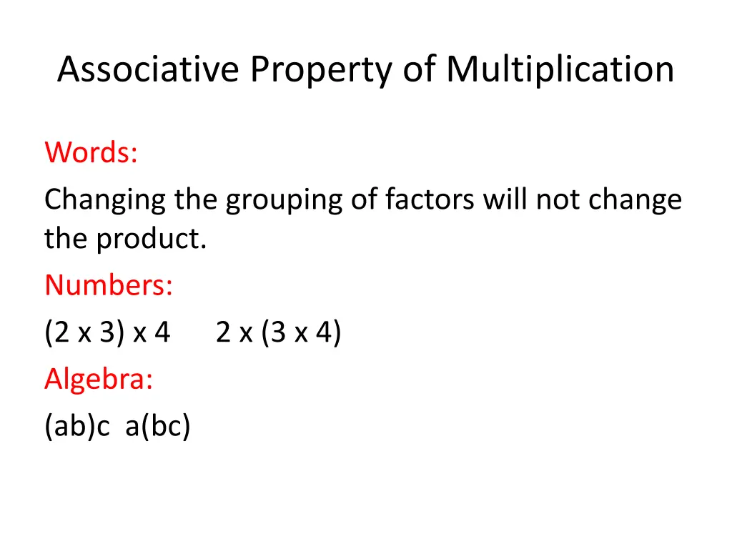 associative property of multiplication