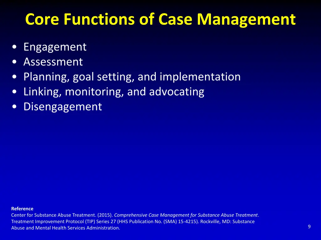 core functions of case management