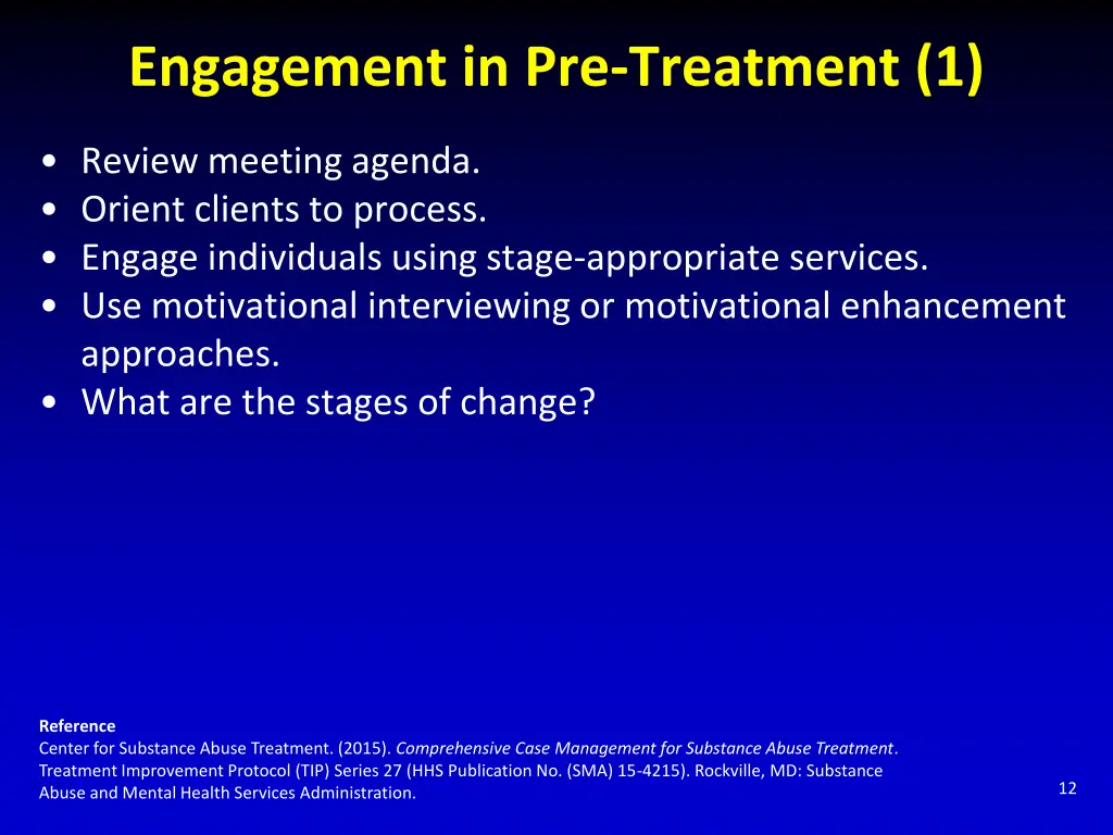 engagement in pre treatment 1