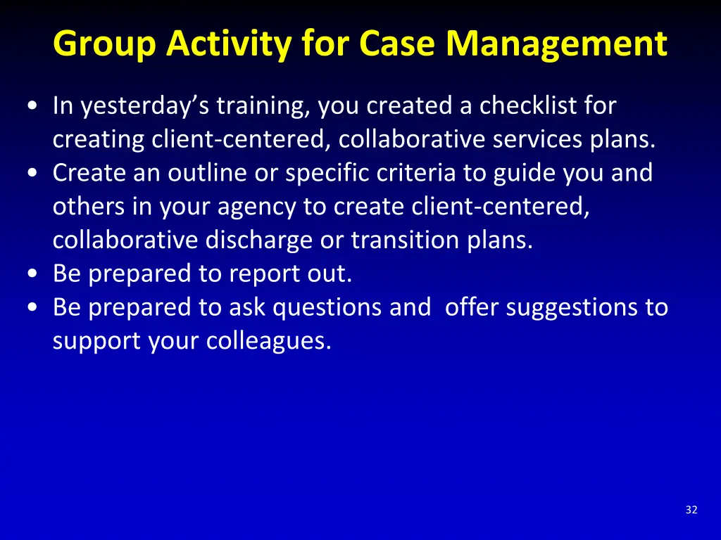 group activity for case management