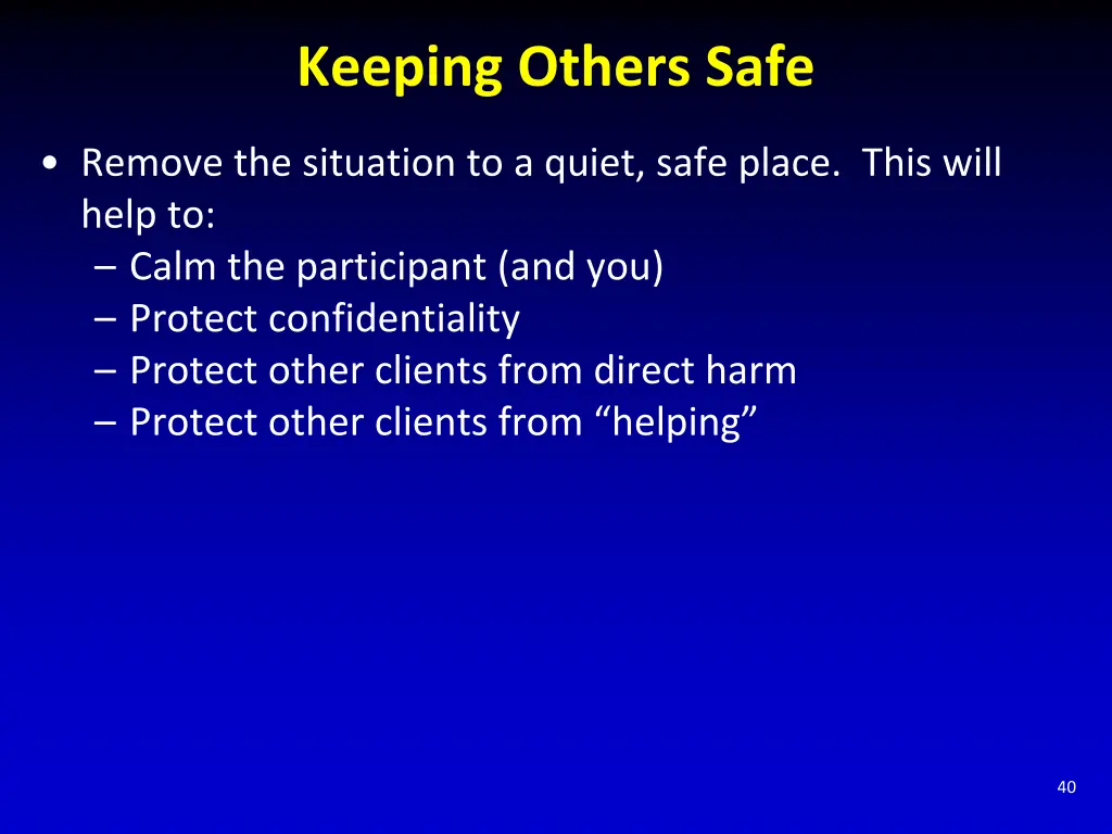 keeping others safe