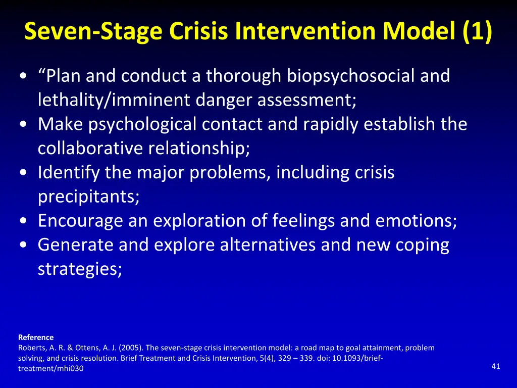 seven stage crisis intervention model 1