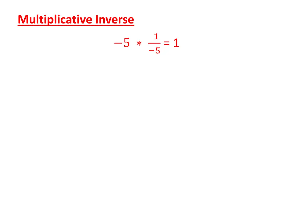multiplicative inverse
