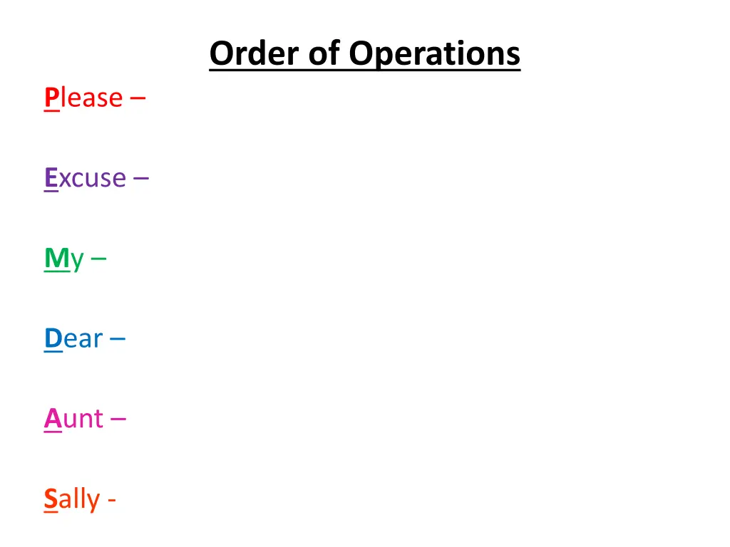 order of operations