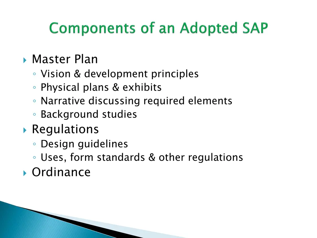 master plan vision development principles