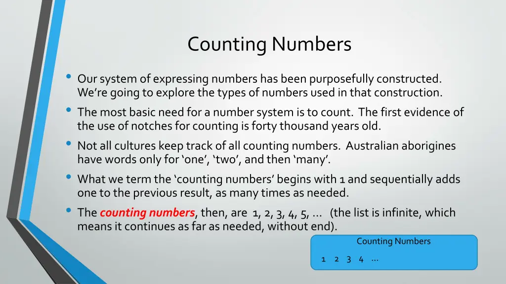 counting numbers