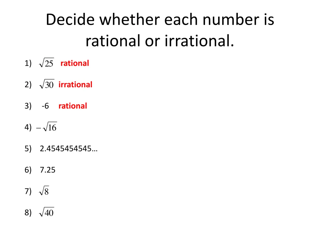 decide whether each number is rational 3