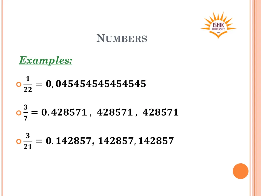 n umbers