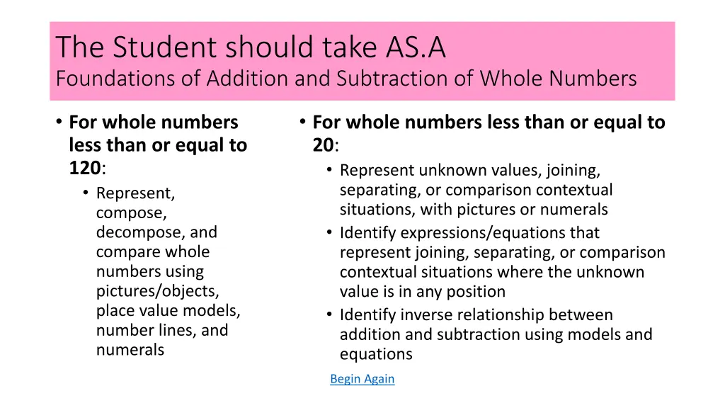 the student should take as a foundations