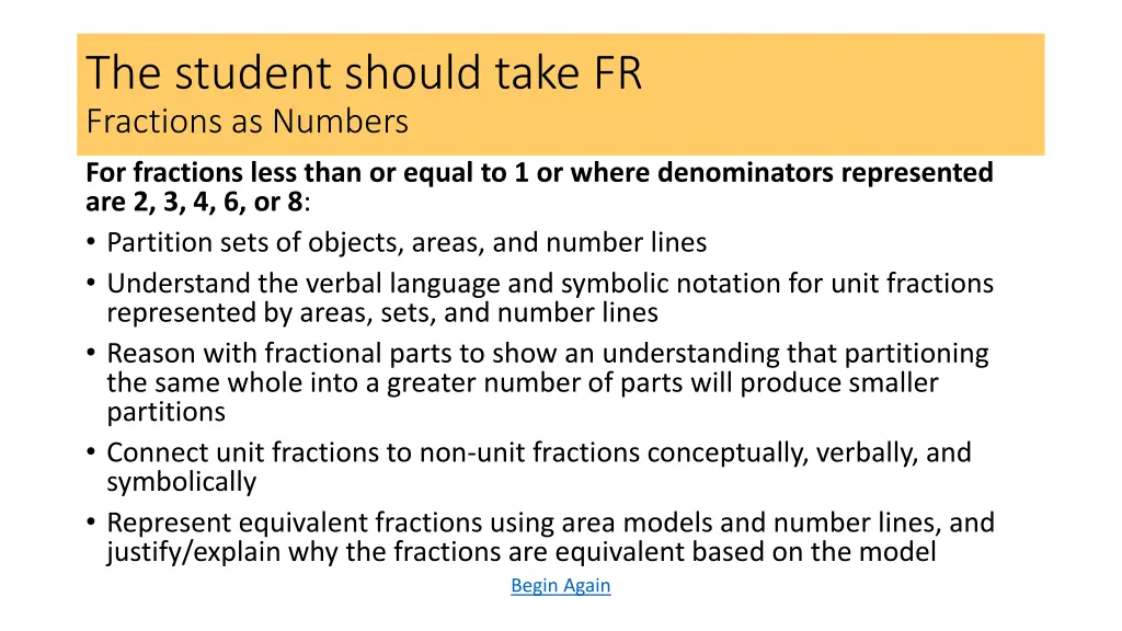 the student should take fr fractions as numbers