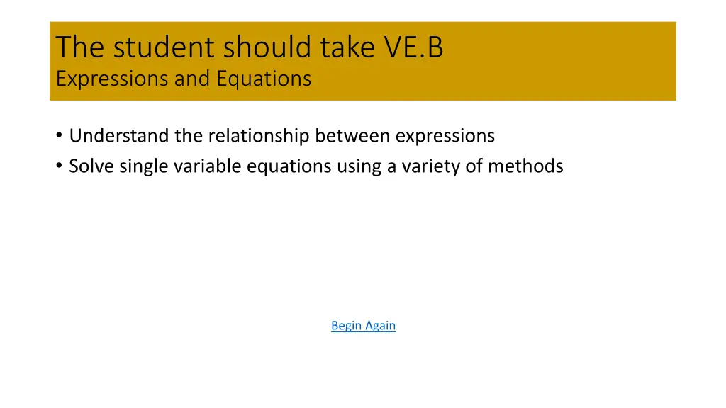 the student should take ve b expressions