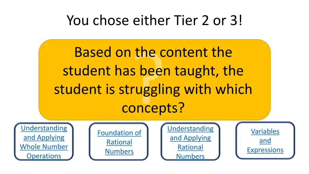 you chose either tier 2 or 3