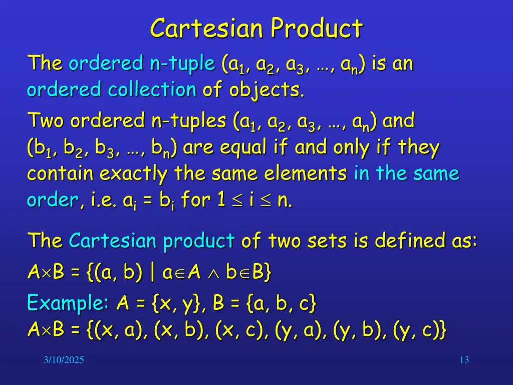 cartesian product
