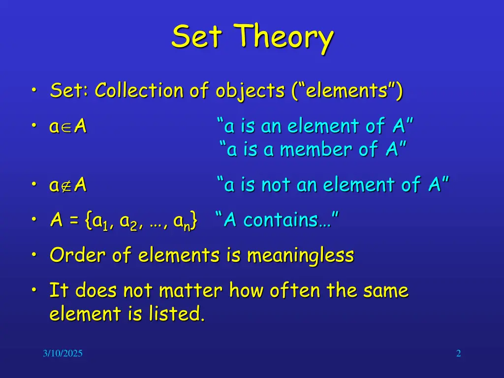 set theory
