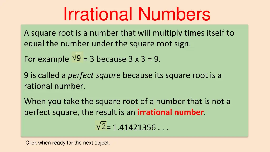 irrational numbers 2