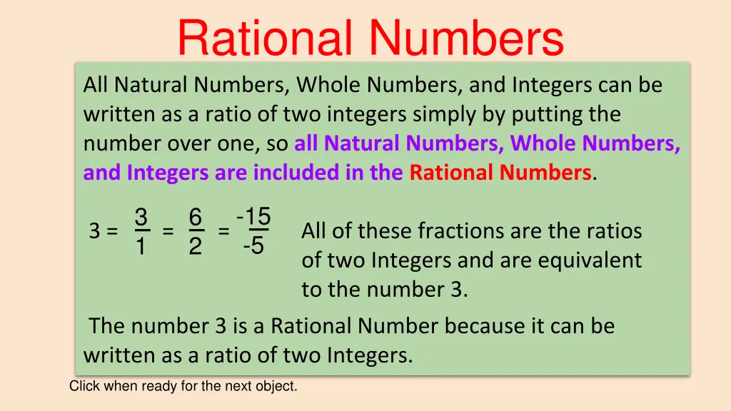 rational numbers all natural numbers whole
