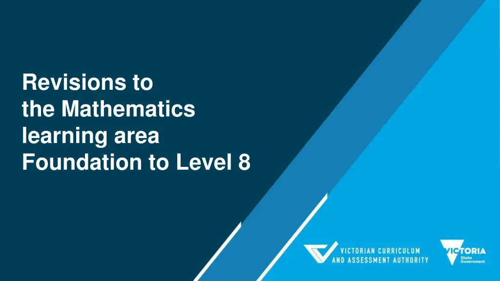 revisions to the mathematics learning area