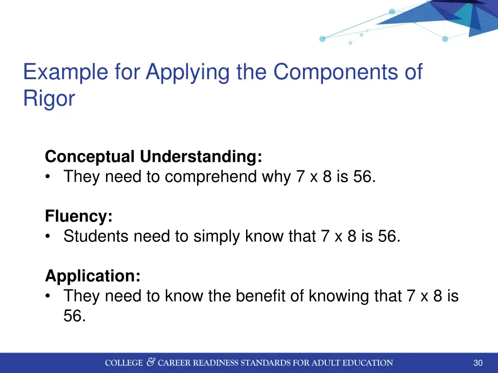 example for applying the components of rigor
