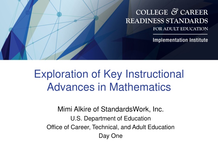 exploration of key instructional advances