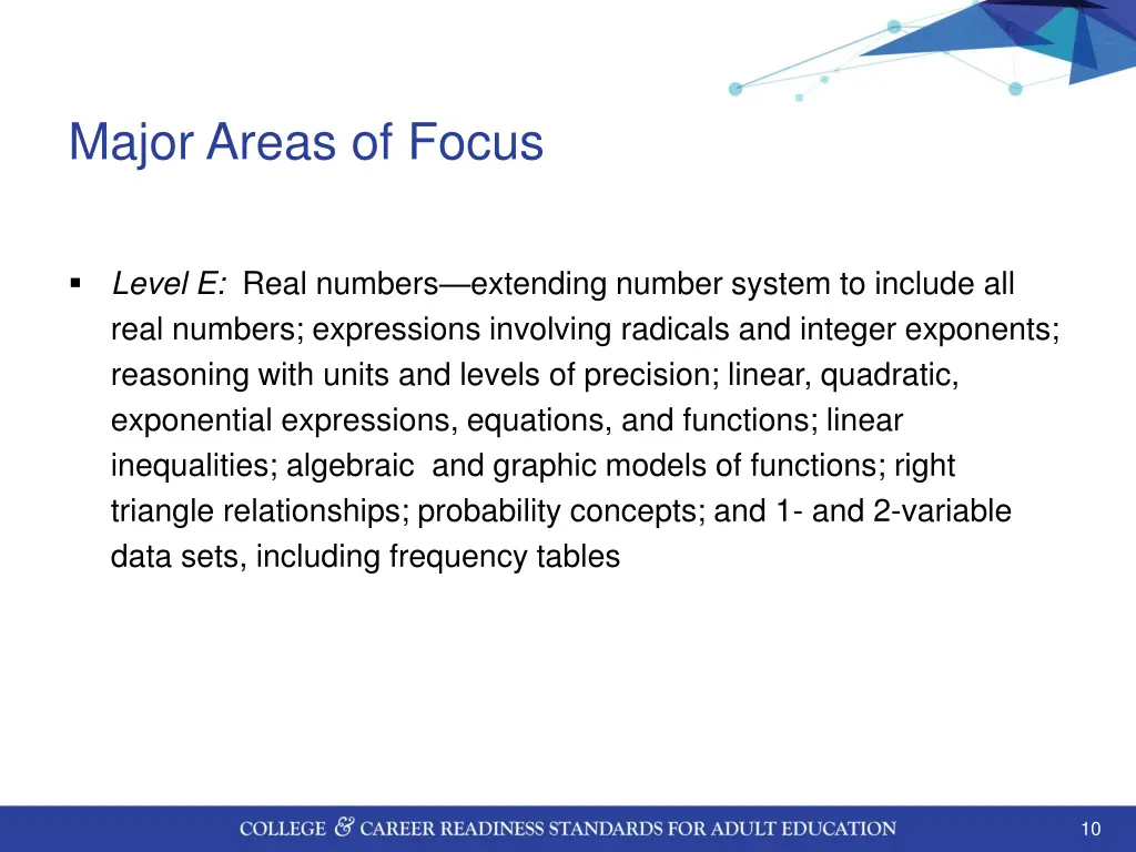 major areas of focus 3