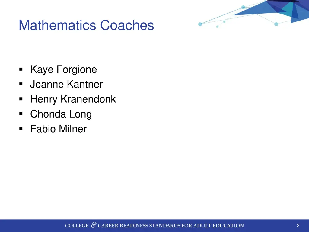 mathematics coaches