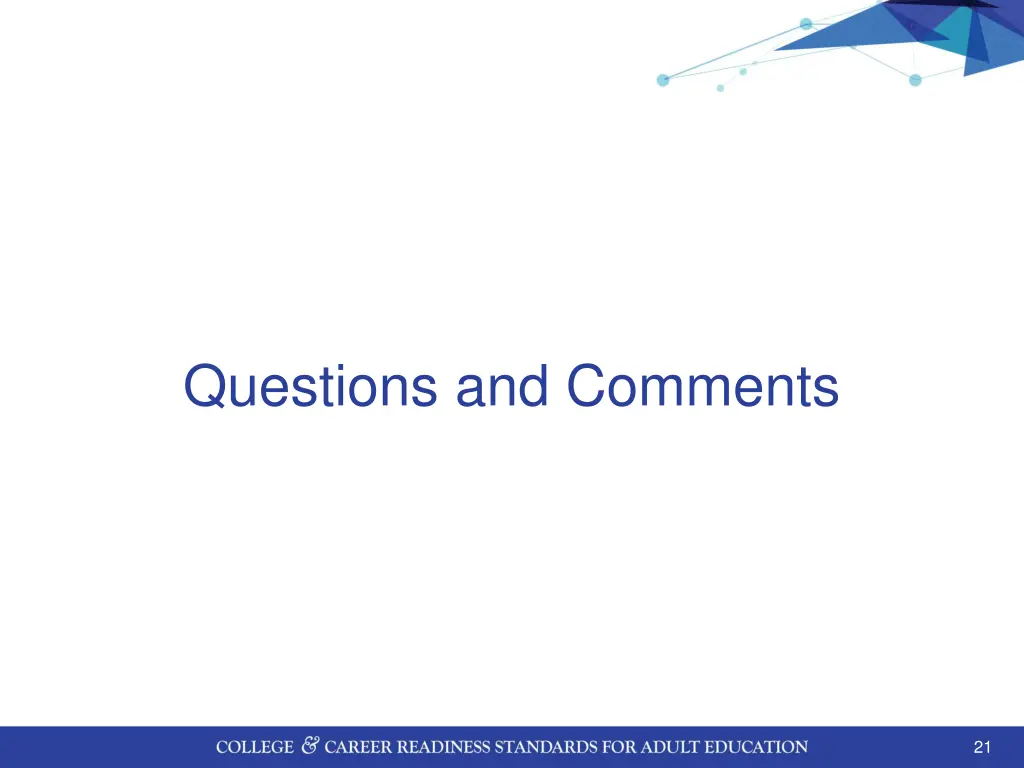 questions and comments