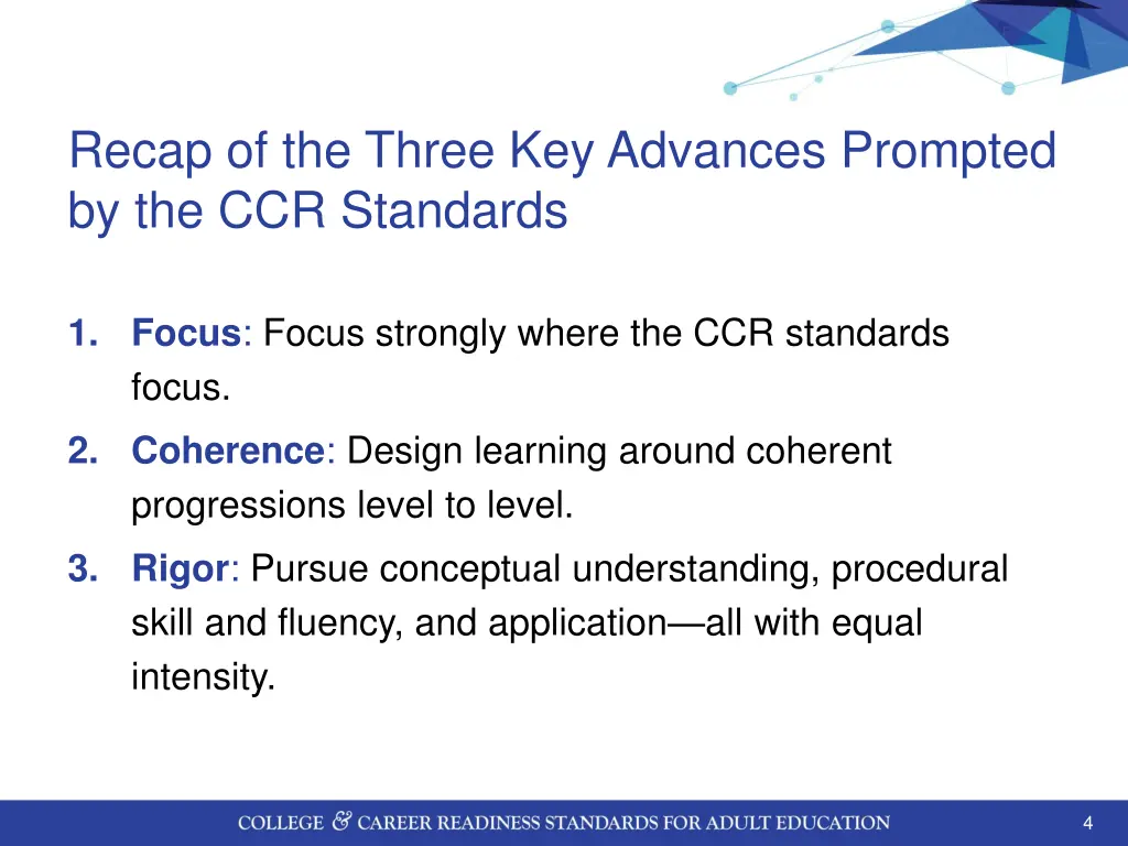 recap of the three key advances prompted