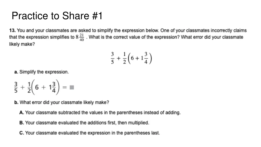 practice to share 1