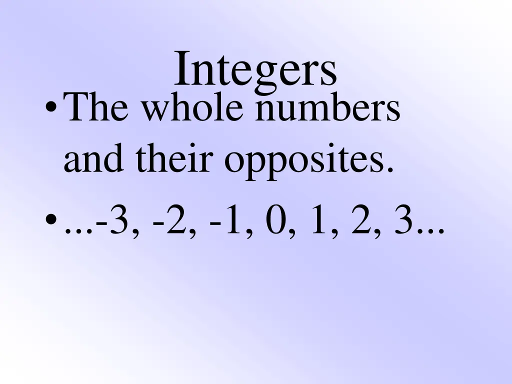 integers