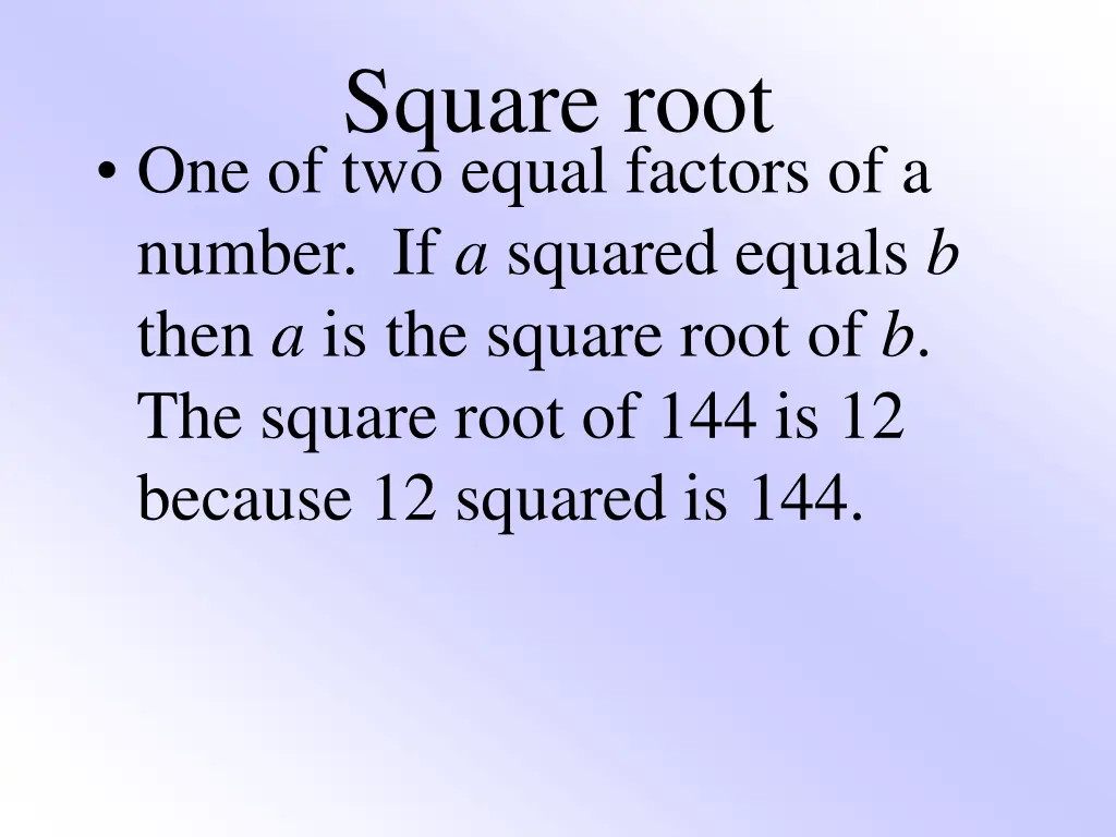 square root