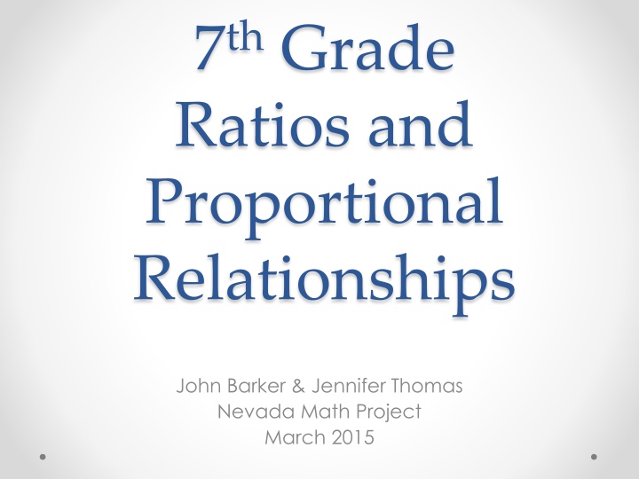 7 th grade ratios and proportional relationships