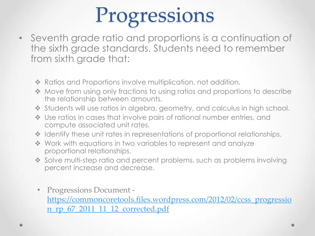 progressions