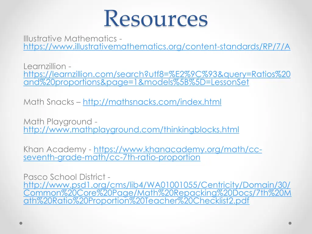 resources