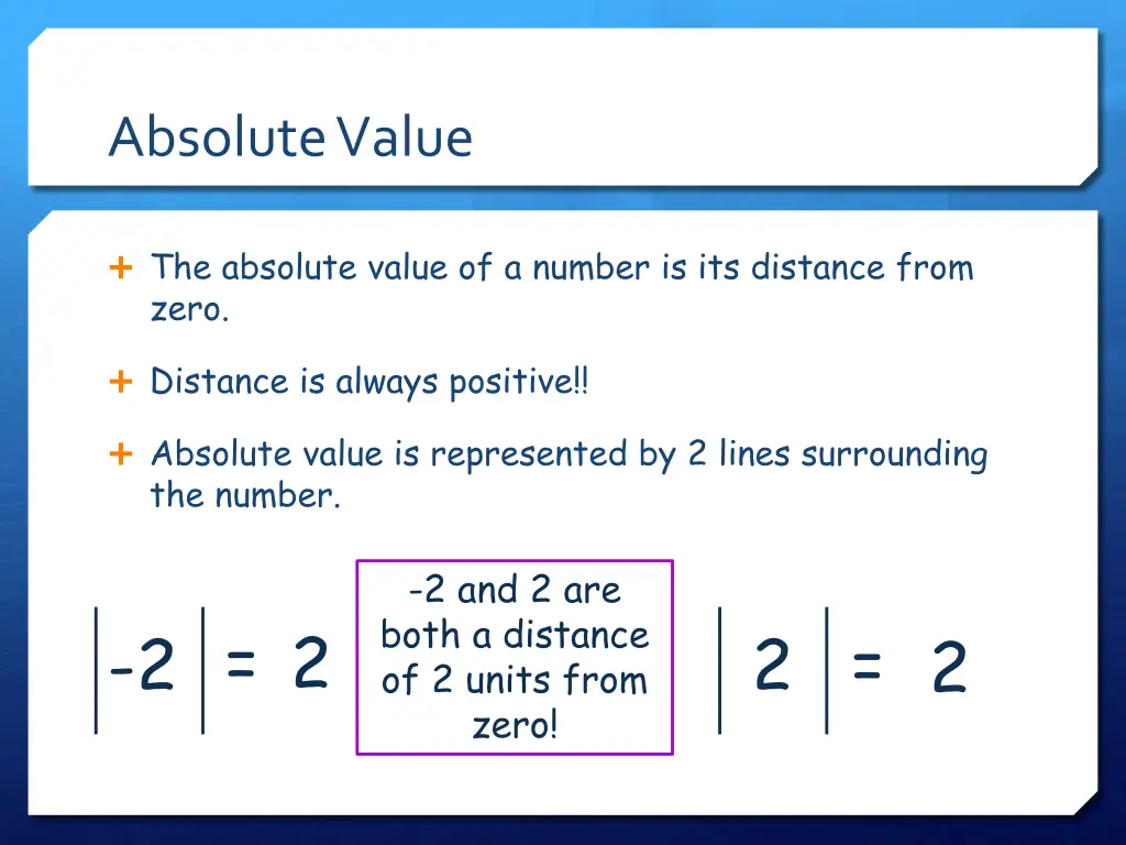 absolute value