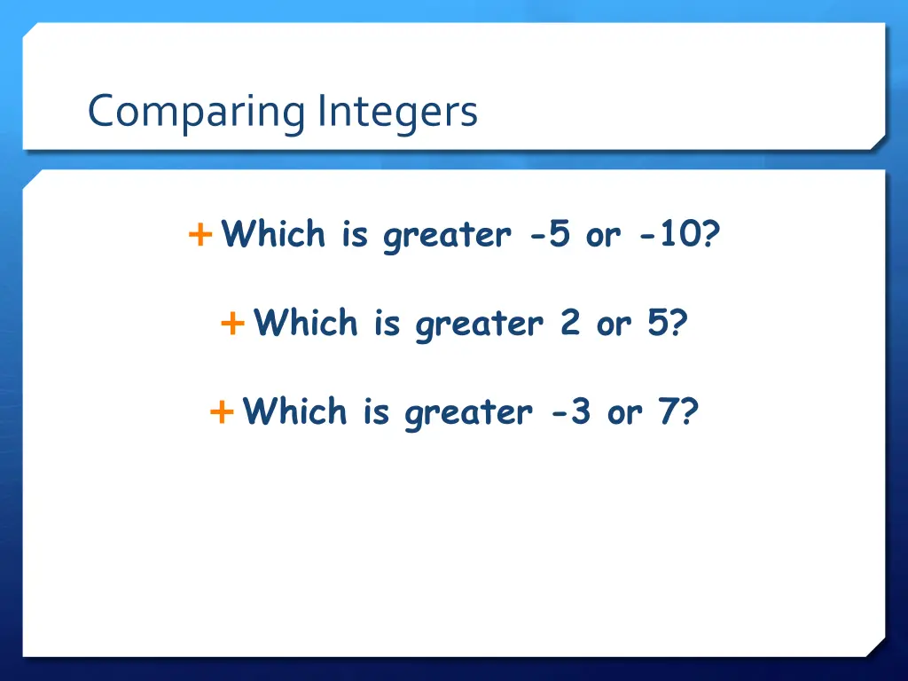comparing integers
