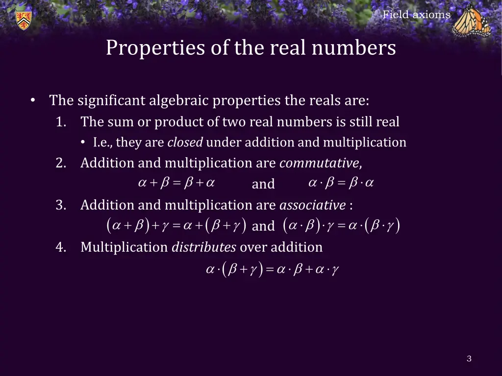 field axioms 1