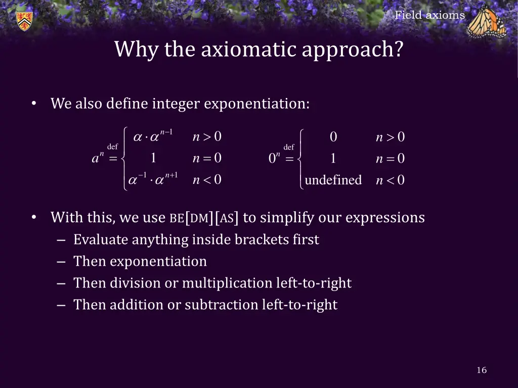 field axioms 14