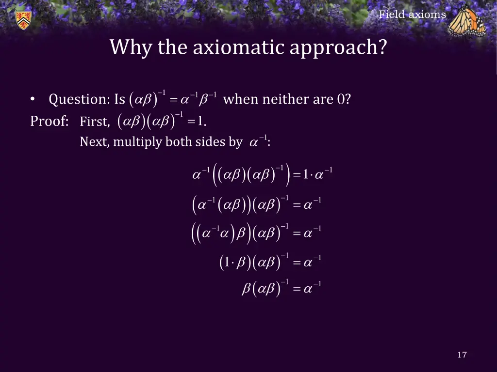 field axioms 15
