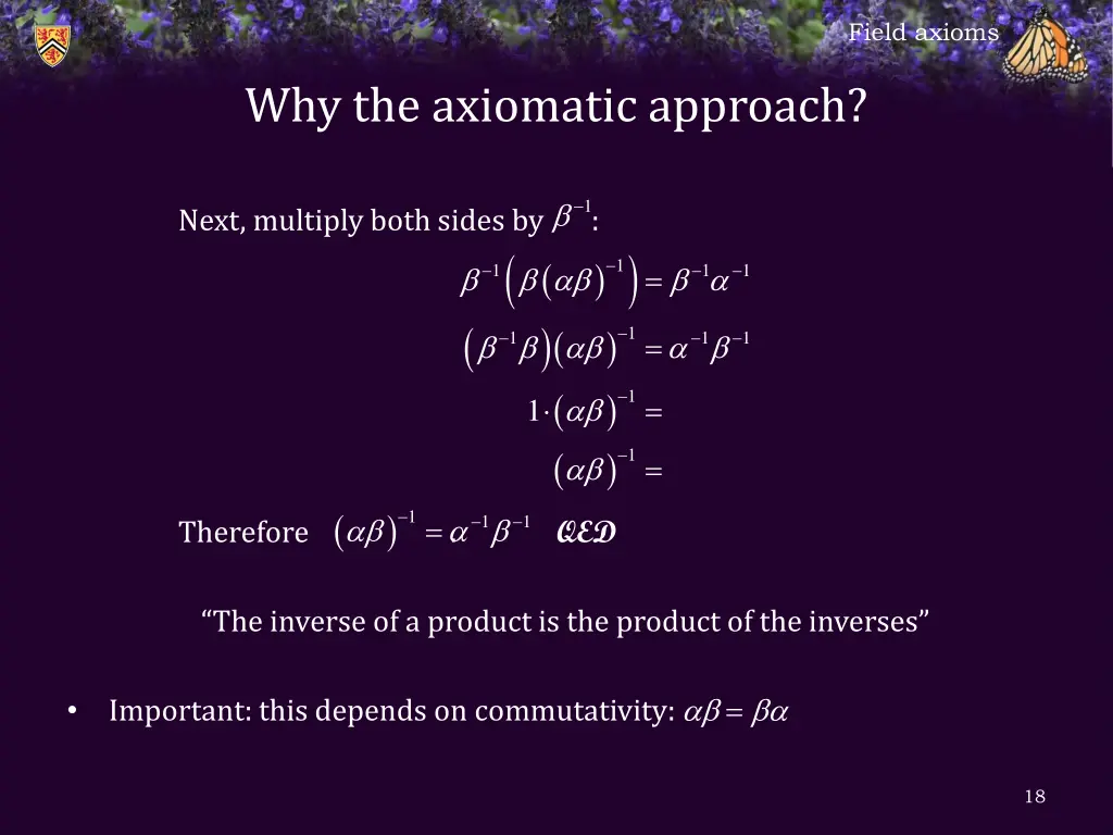 field axioms 16