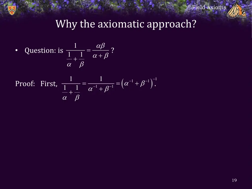 field axioms 17