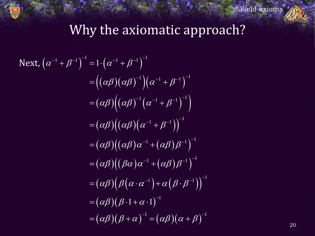 field axioms 18