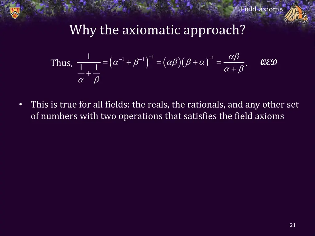 field axioms 19